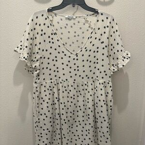Madewell Cream and black Polka Dot dress